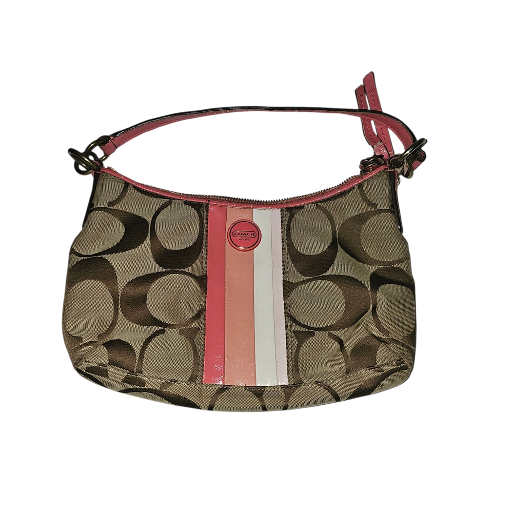 Coach Tan and Pink Shoulder Bag